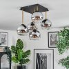 Koyoto Plafondlamp, Kogellampje Goud, Zwart, 5-lichts