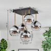 Koyoto Plafondlamp, Kogellampje Goud, Zwart, 5-lichts