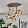 Koyoto Plafondlamp, Kogellampje Goud, Zwart, 5-lichts