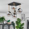 Koyoto Plafondlamp, Kogellampje Goud, Zwart, 5-lichts