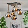 Koyoto Plafondlamp, Kogellampje Goud, Zwart, 5-lichts
