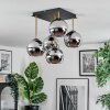 Koyoto Plafondlamp, Kogellampje Goud, Zwart, 5-lichts