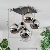 Koyoto Plafondlamp, Kogellampje Goud, Zwart, 5-lichts