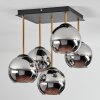 Koyoto Plafondlamp, Kogellampje Goud, Zwart, 5-lichts