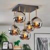 Koyoto Plafondlamp, Kogellampje Goud, Zwart, 5-lichts
