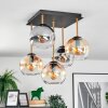 Koyoto Plafondlamp, Kogellampje Goud, Zwart, 5-lichts