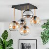Koyoto Plafondlamp, Kogellampje Goud, Zwart, 5-lichts