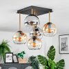 Koyoto Plafondlamp, Kogellampje Goud, Zwart, 5-lichts