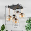 Koyoto Plafondlamp, Kogellampje Goud, Zwart, 5-lichts