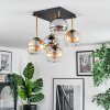 Koyoto Plafondlamp, Kogellampje Goud, Zwart, 5-lichts