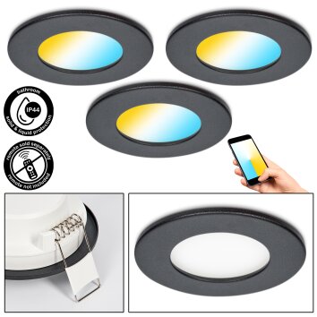 Ramek Plafondlamp, Inbouw armatuur LED Zwart, 3-lichts