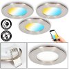 Ramek Plafondlamp, Inbouw armatuur LED Nikkel mat, 3-lichts