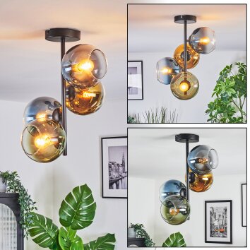 Koyoto Plafondlamp, Kogellampje 31 cm Blauw, Goud, Groen, Duidelijk, 4-lichts