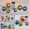 Gastor Plafondlamp, Kogellampje 80 cm Blauw, Chroom, Groen, Koperkleurig, Rookkleurig, 6-lichts