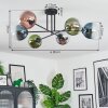 Gastor Plafondlamp, Kogellampje 80 cm Blauw, Chroom, Groen, Duidelijk, Koperkleurig, Rookkleurig, 6-lichts