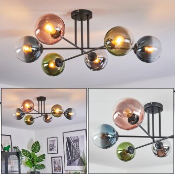 Gastor Plafondlamp, Kogellampje 80 cm Blauw, Chroom, Groen, Duidelijk, Koperkleurig, Rookkleurig, 6-lichts