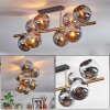 Koyoto Plafondlamp, Kogellampje Goud, Zwart, 8-lichts