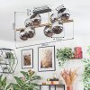 Koyoto Plafondlamp, Kogellampje Goud, Zwart, 8-lichts