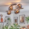 Koyoto Plafondlamp, Kogellampje Goud, Zwart, 8-lichts