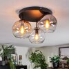 Koyoto Plafondlamp, Kogellampje Amber, Duidelijk, Rookkleurig, 3-lichts