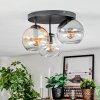 Koyoto Plafondlamp, Kogellampje Amber, Duidelijk, Rookkleurig, 3-lichts