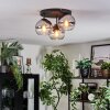 Koyoto Plafondlamp, Kogellampje Chroom, Duidelijk, Rookkleurig, 3-lichts