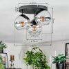 Koyoto Plafondlamp, Kogellampje Chroom, Duidelijk, Rookkleurig, 3-lichts