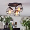 Koyoto Plafondlamp, Kogellampje Chroom, Duidelijk, Rookkleurig, 3-lichts