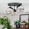 Koyoto Plafondlamp, Kogellampje Chroom, Duidelijk, Rookkleurig, 3-lichts