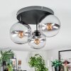 Koyoto Plafondlamp, Kogellampje Duidelijk, Rookkleurig, 3-lichts