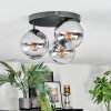 Koyoto Plafondlamp, Kogellampje Duidelijk, Rookkleurig, 3-lichts
