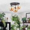 Gastor Plafondlamp, Kogellampje Amber, 3-lichts