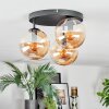 Gastor Plafondlamp, Kogellampje Amber, 3-lichts