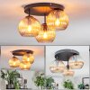 Koyoto Plafondlamp, Kogellampje Amber, 3-lichts