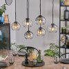 Koyoto Hanglamp, Kogellampje, Hanglamp Amber, Duidelijk, Rookkleurig, 6-lichts
