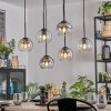 Koyoto Hanglamp, Kogellampje, Hanglamp Amber, Duidelijk, Rookkleurig, 6-lichts
