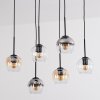 Koyoto Hanglamp, Kogellampje, Hanglamp Amber, Duidelijk, Rookkleurig, 6-lichts