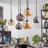 Ripoll Hanglamp, Kogellampje, Hanglamp Amber, Rookkleurig, 6-lichts
