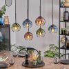 Koyoto Hanglamp, Kogellampje, Hanglamp Blauw, Groen, Duidelijk, Koperkleurig, 6-lichts