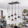 Koyoto Hanglamp, Kogellampje, Hanglamp Blauw, Groen, Duidelijk, Koperkleurig, 6-lichts