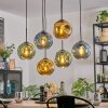 Ripoll Hanglamp, Kogellampje, Hanglamp Blauw, Goud, Groen, 6-lichts
