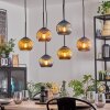 Koyoto Hanglamp, Kogellampje, Hanglamp Blauw, Goud, Koperkleurig, 6-lichts