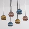 Koyoto Hanglamp, Kogellampje, Hanglamp Blauw, Goud, Koperkleurig, 6-lichts