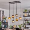 Koyoto Hanglamp, Kogellampje, Hanglamp Blauw, Goud, Koperkleurig, 6-lichts