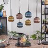 Koyoto Hanglamp, Kogellampje, Hanglamp Blauw, Goud, Koperkleurig, 6-lichts