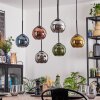 Koyoto Hanglamp, Kogellampje, Hanglamp Blauw, Chroom, Goud, Koperkleurig, Rookkleurig, 6-lichts