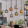 Koyoto Hanglamp, Kogellampje, Hanglamp Blauw, Chroom, Goud, Koperkleurig, Rookkleurig, 6-lichts