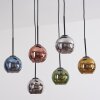 Koyoto Hanglamp, Kogellampje, Hanglamp Blauw, Chroom, Goud, Koperkleurig, Rookkleurig, 6-lichts