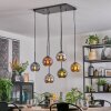 Koyoto Hanglamp, Kogellampje, Hanglamp Blauw, Chroom, Goud, Koperkleurig, Rookkleurig, 6-lichts