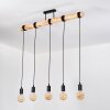 Soungou Hanglamp, Hanglamp Natuurlijke kleuren, Zwart, 5-lichts